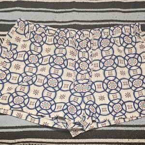 Liz Claiborne Blue and White High Waist Women Shorts